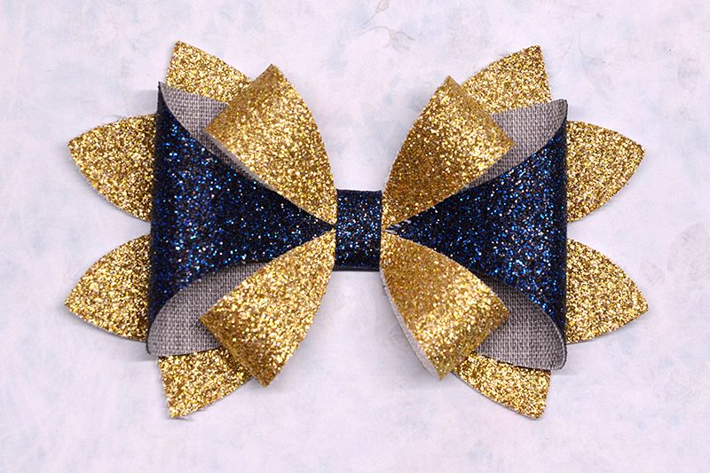 Hair bow template SVG, DIY leather bow template example image 1
