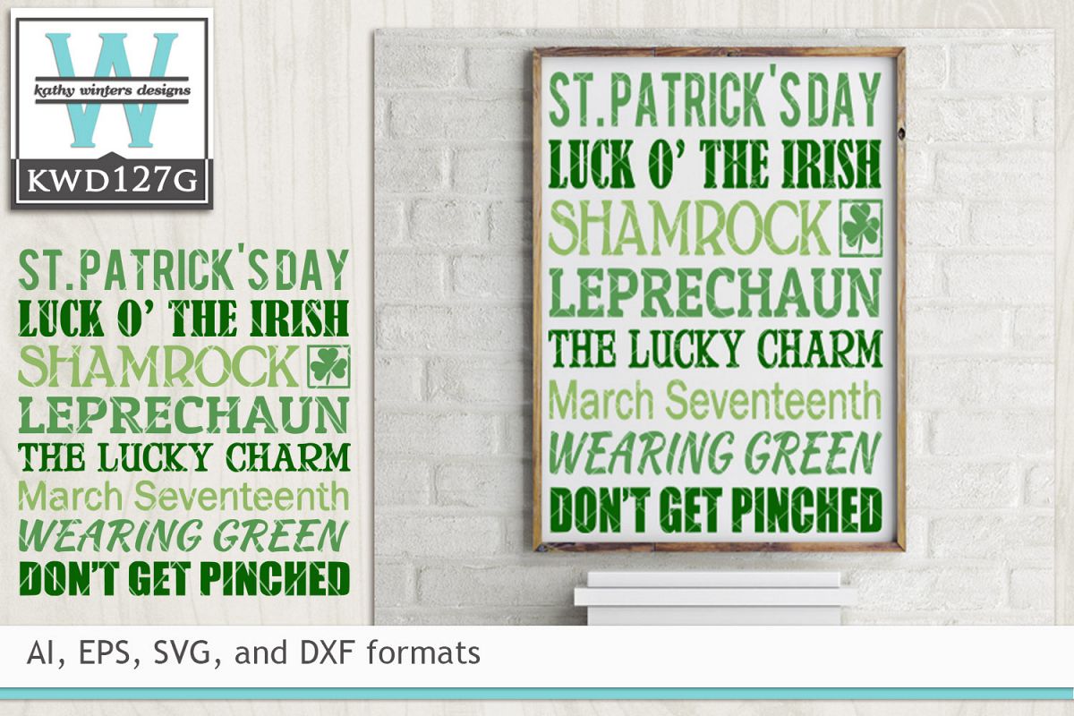St. Patrick's SVG - St. Patrick's Day Subway Art example image 1