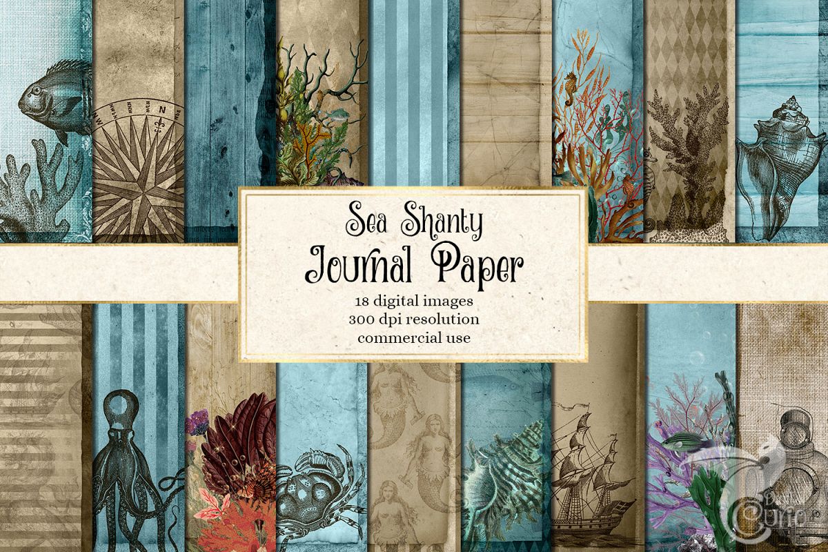 Sea Shanty Printable Journal Paper example image 1