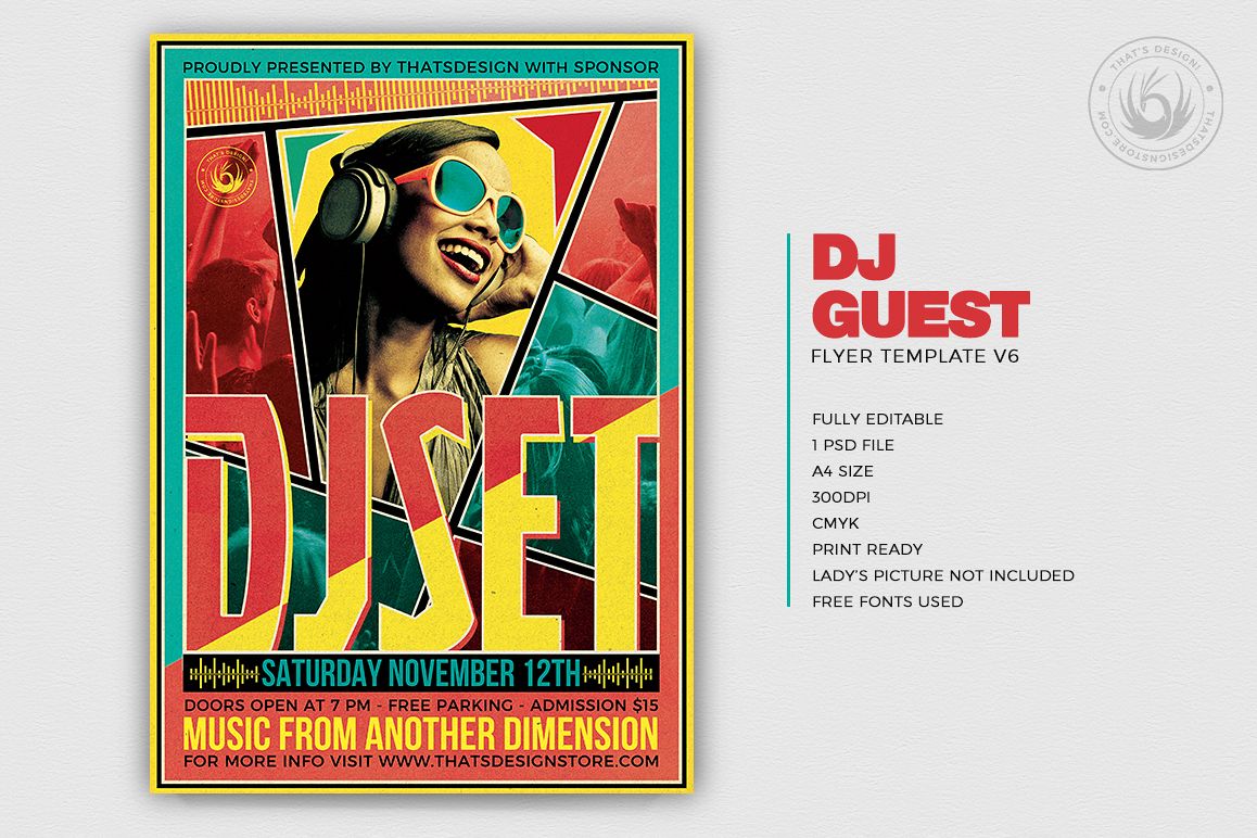 DJ Guest Flyer Template V6 example image 1