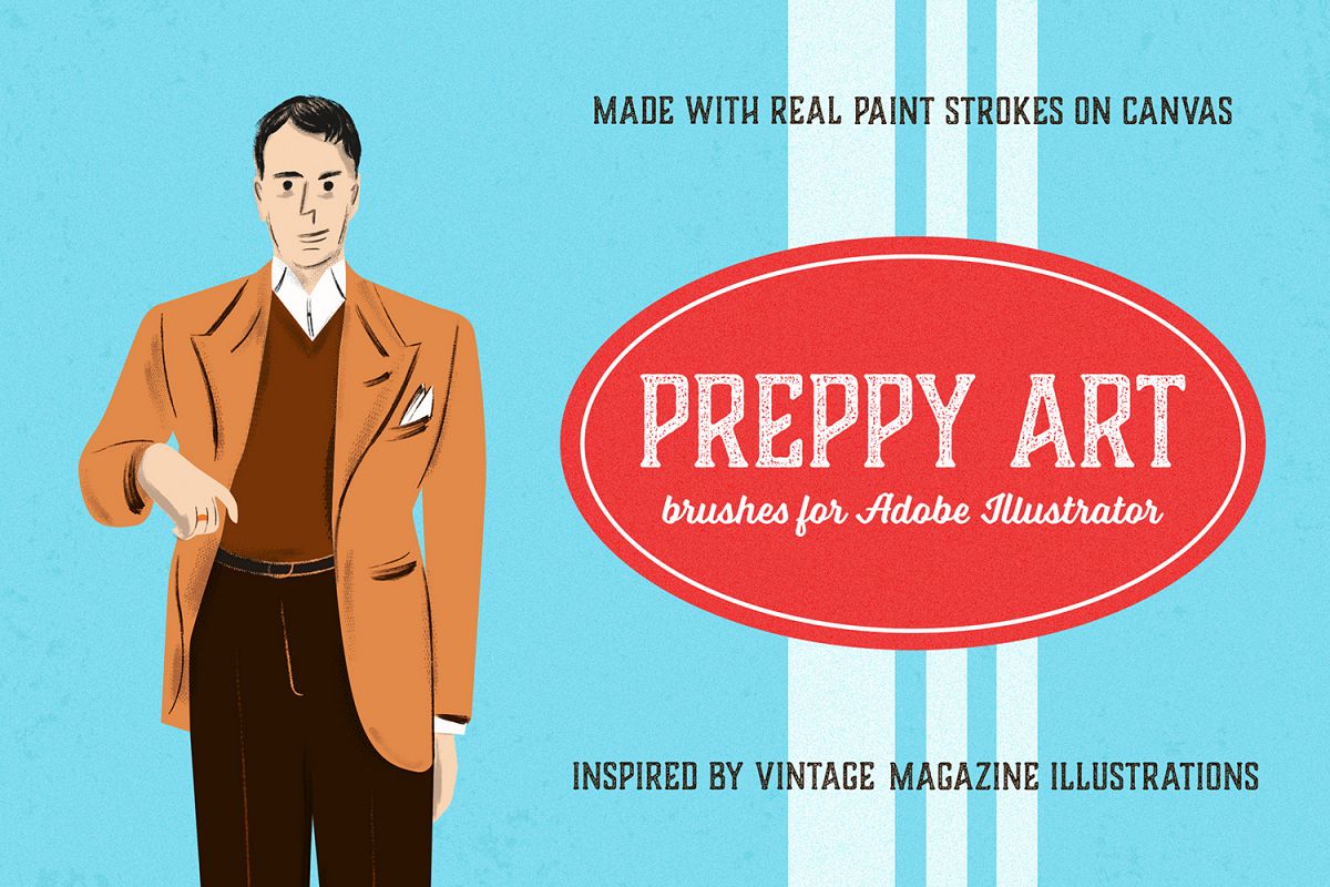 Preppy Art Brushes for Adobe Illustrator example image 1