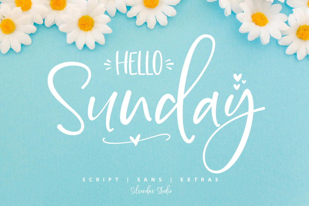 Hello Sunday Font Duo & Extras example image 1