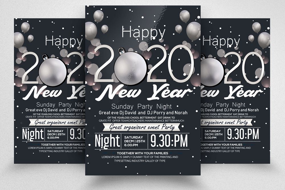 Happy New Year Flyer Template example image 1