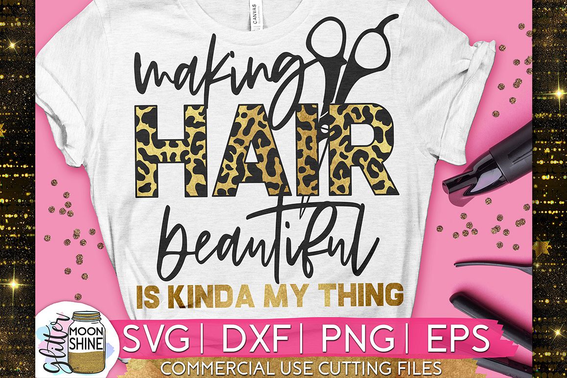 Making Hair Beautiful Scissors SVG DXF PNG EPS Cutting Files example image 1
