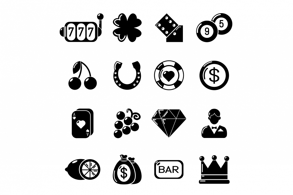 Casino icons set, simple style example image 1