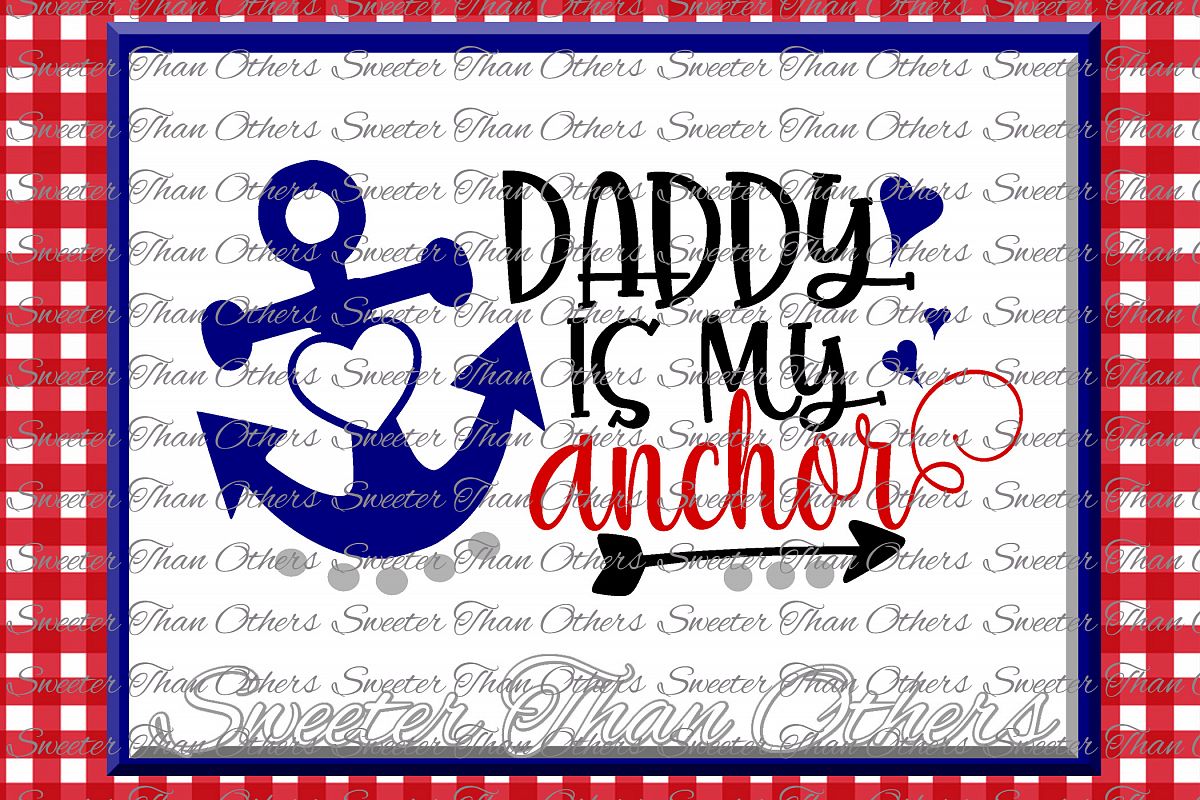 Daddy is my Anchor SVG, Beach Svg, Summer beach pattern example image 1