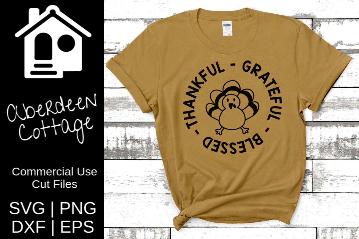 Thankful Grateful Blessed Turkey Design example image 1