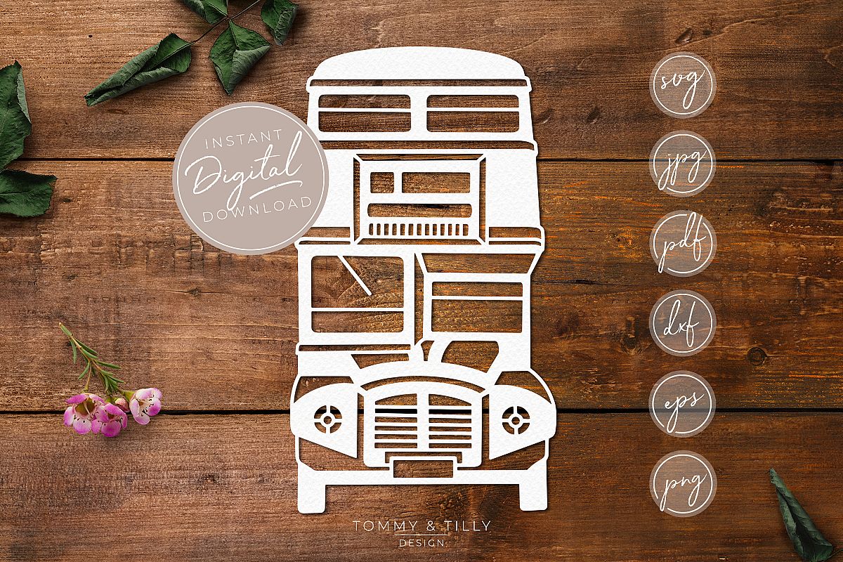 London Bus - SVG EPS DXF PNG PDF JPG Cut File example image 1