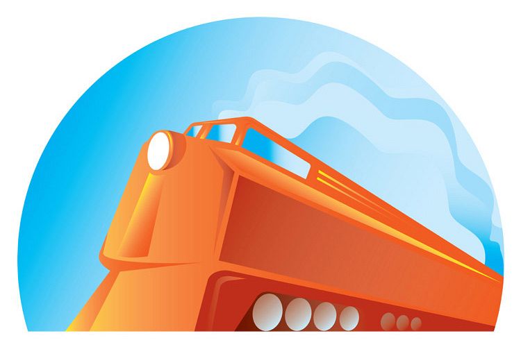 diesel train viewed from low angle retro example image 1