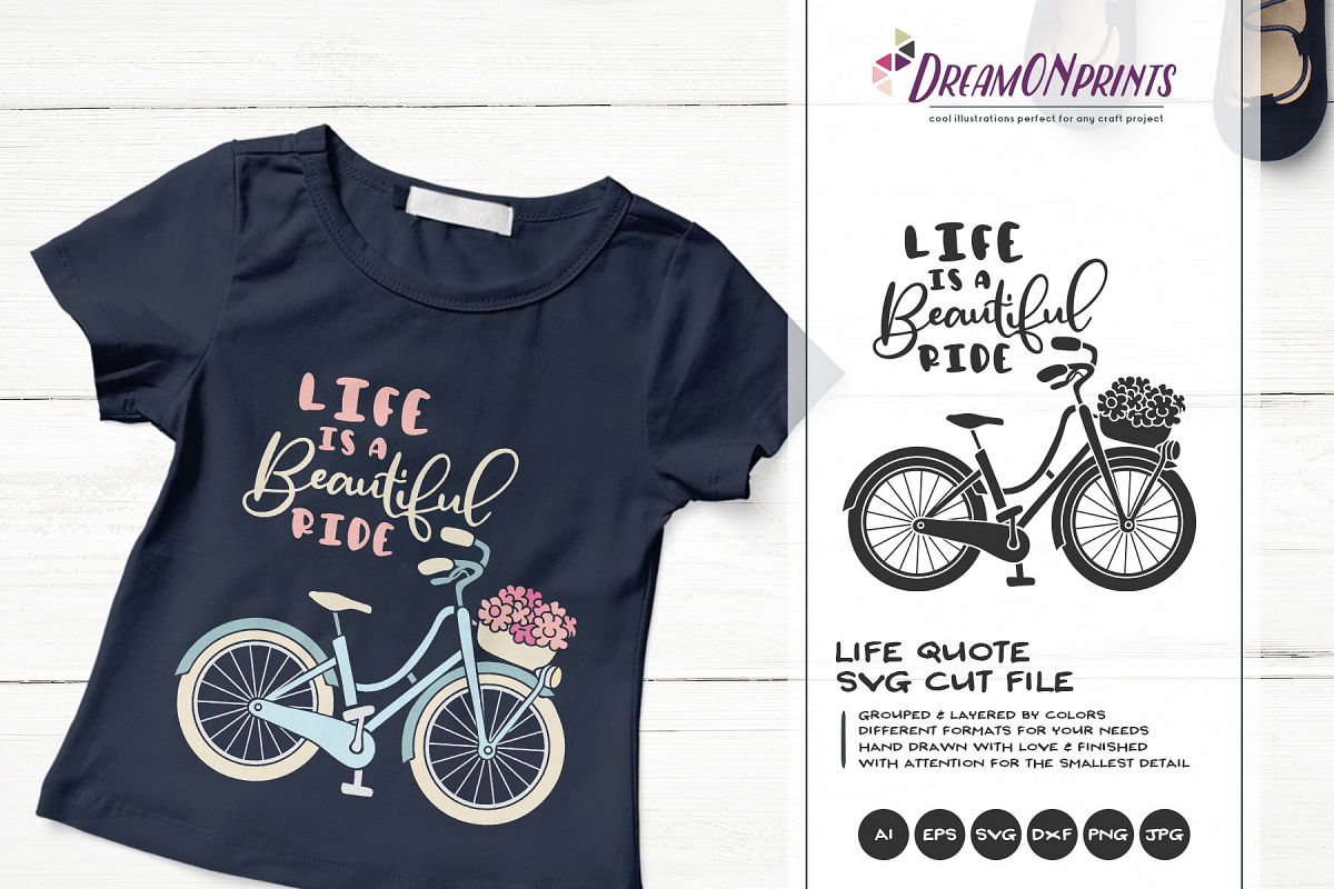 Life is a Beautiful Ride | Bike Svg | Life Quote example image 1