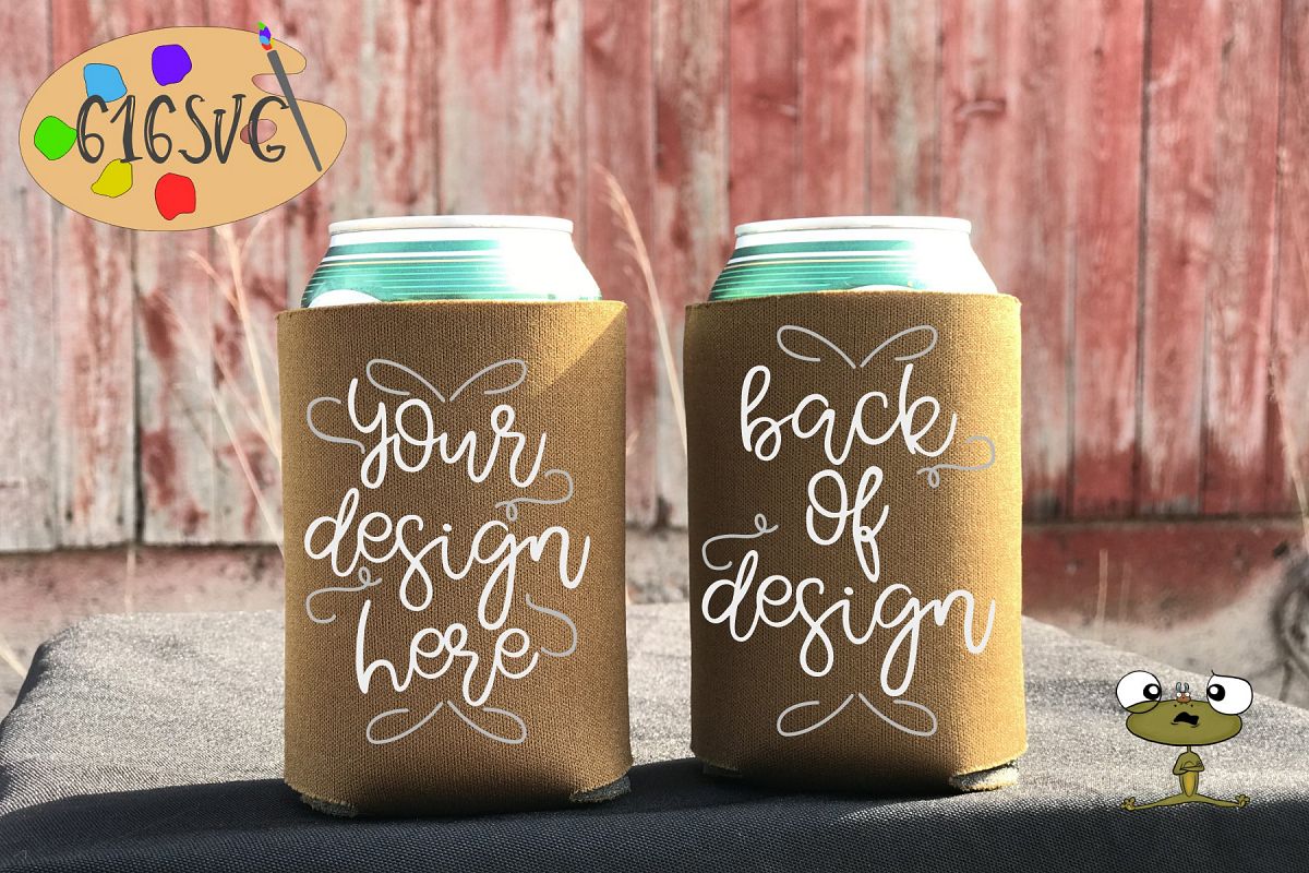 Brown Can Cooler Mockup example image 1