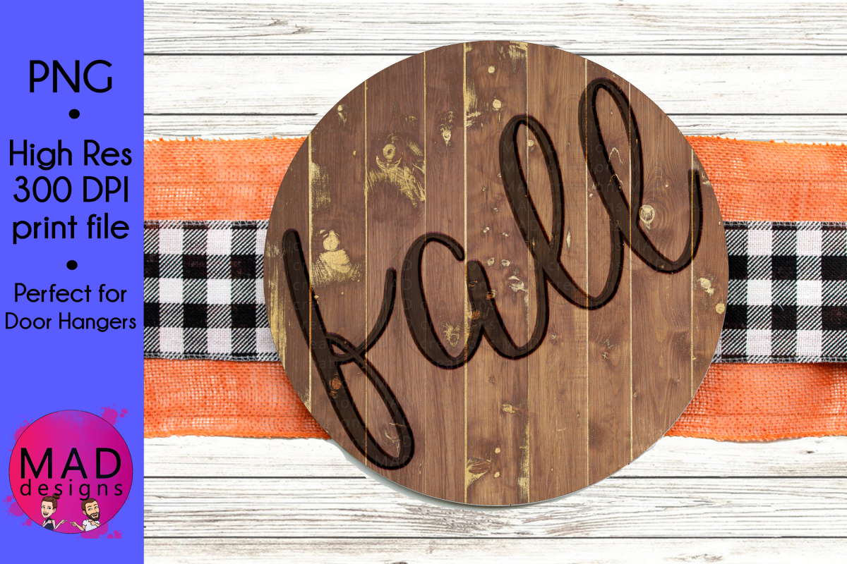 Fall - Round Door Hanger Sign example image 1