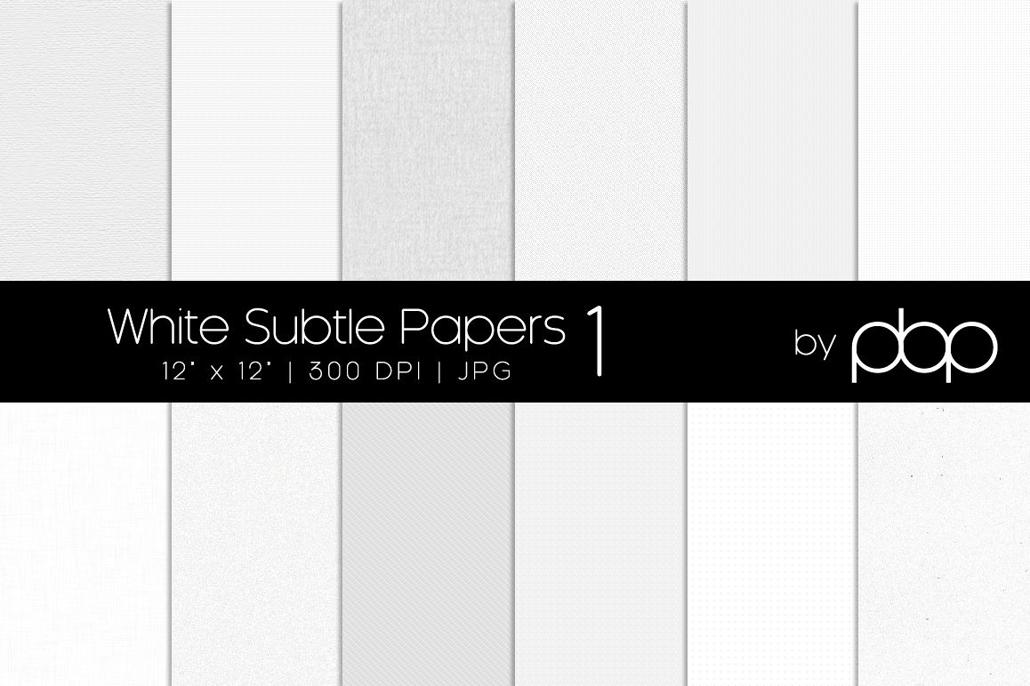 White Subtle Digital Papers 1 example image 1