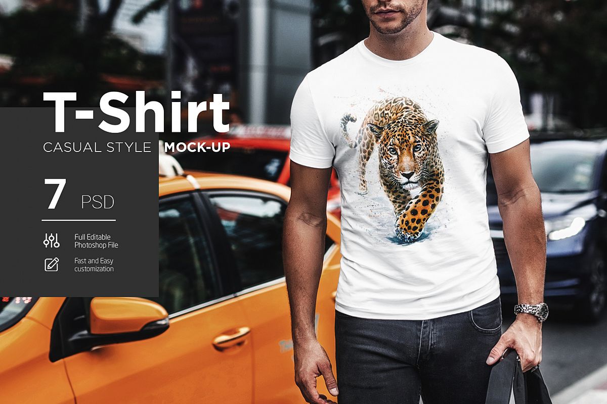 T-Shirt Mock-Up Casual Style example image 1
