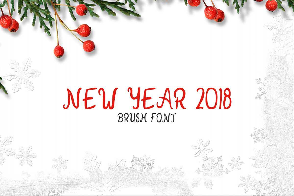 New Year 2018 Brush Font example image 1