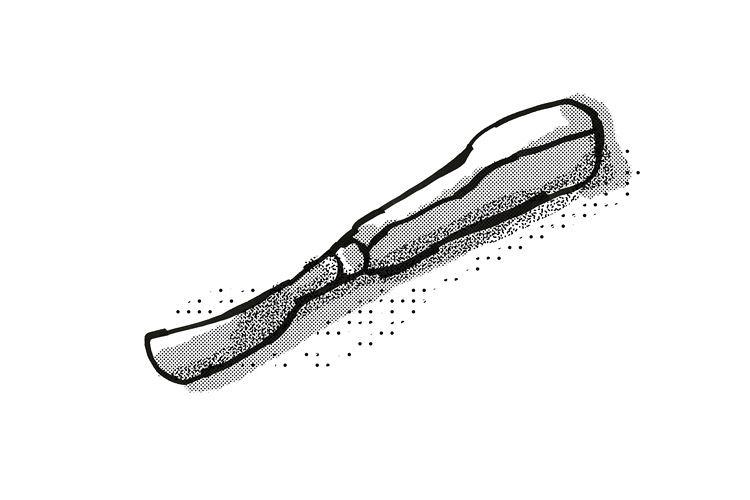 carving gauge Woodworking Hand Tool Cartoon Retro Drawing example image 1