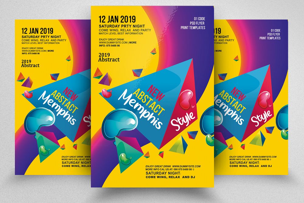 Abstract Memphis Style Flyer example image 1