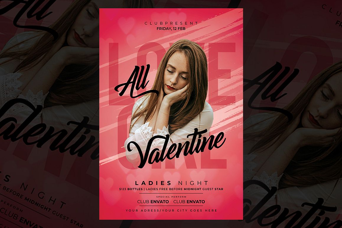 Valentines Party Flyer example image 1