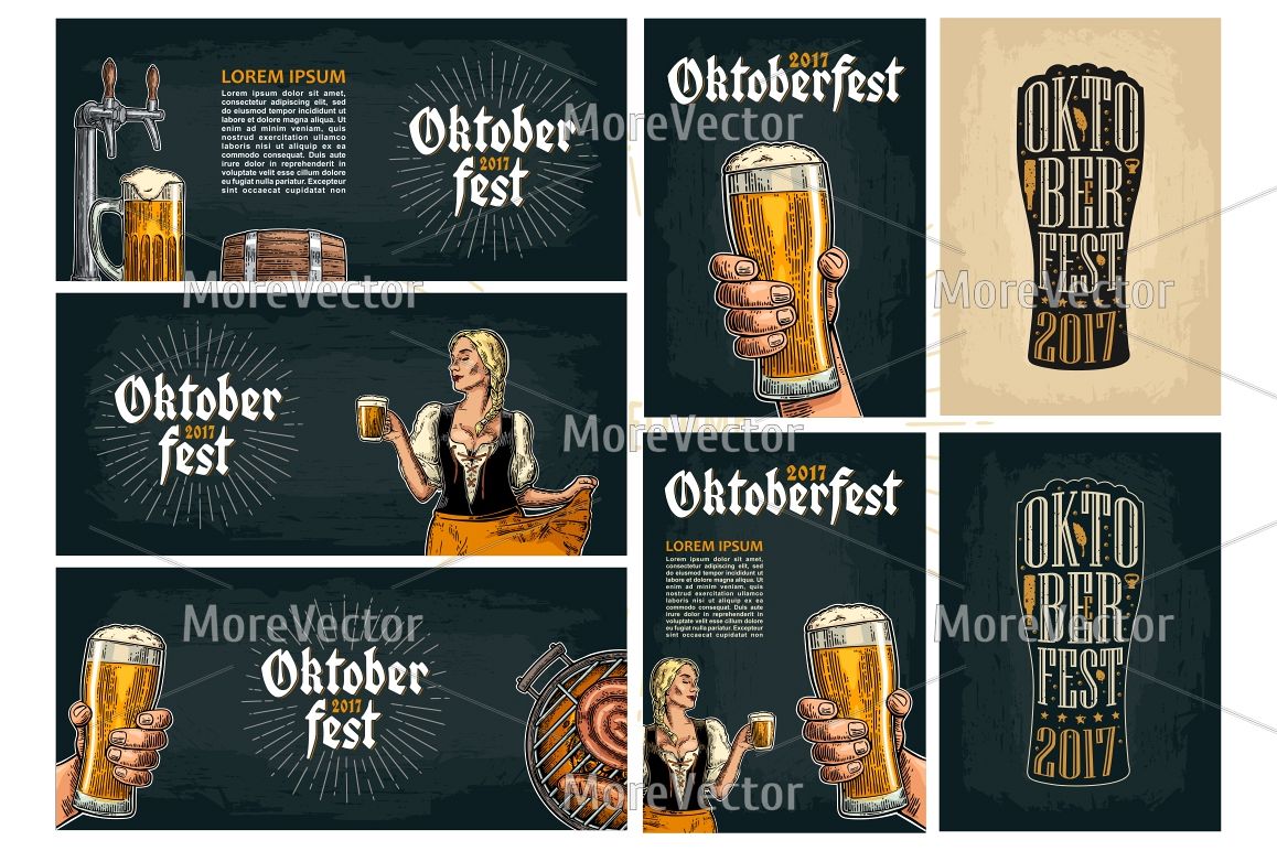 Horizontal and vertical Poster to oktoberfest festival. example image 1