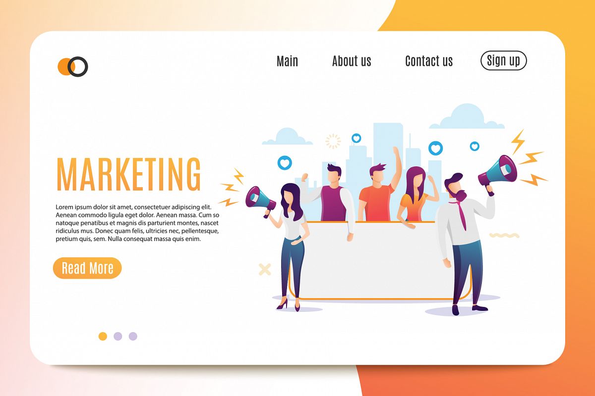 Marketing. Flat Style. Banner example image 1