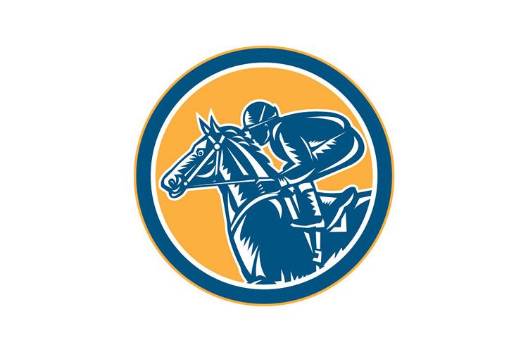 Jockey Horse Racing Side Circle Retro example image 1