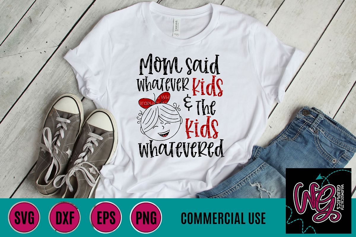 Kids Whatevered Girl SVG DXF PNG EPS Comm example image 1