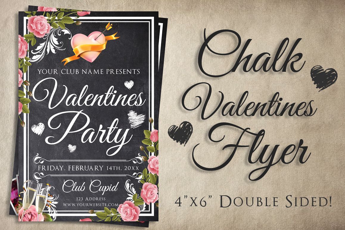 Chalk Valentines Flyer example image 1