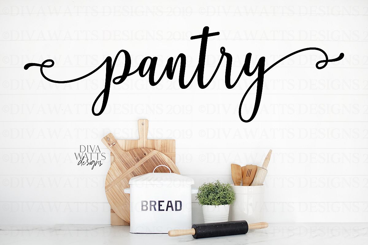 Pantry - Kitchen Farmhouse Fixer Upper Style Sign SVG PNG example image 1