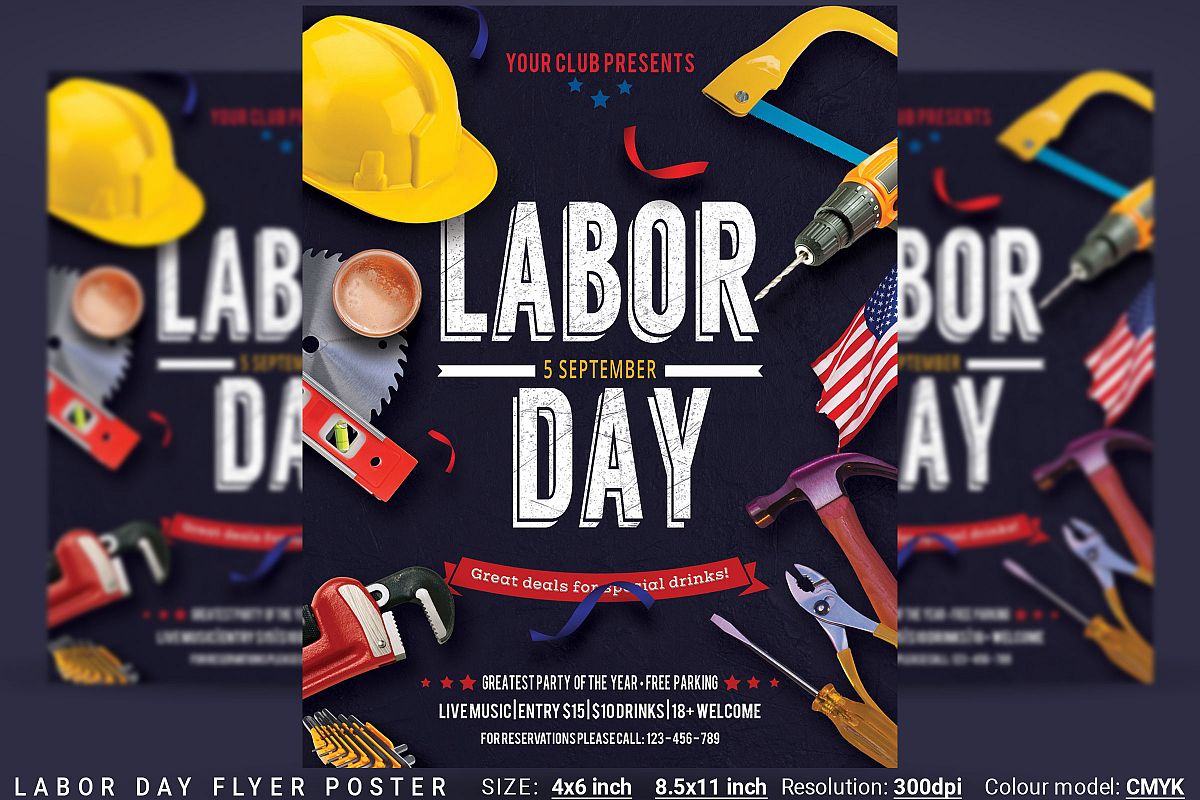 Labor Day Flyer Poster example image 1