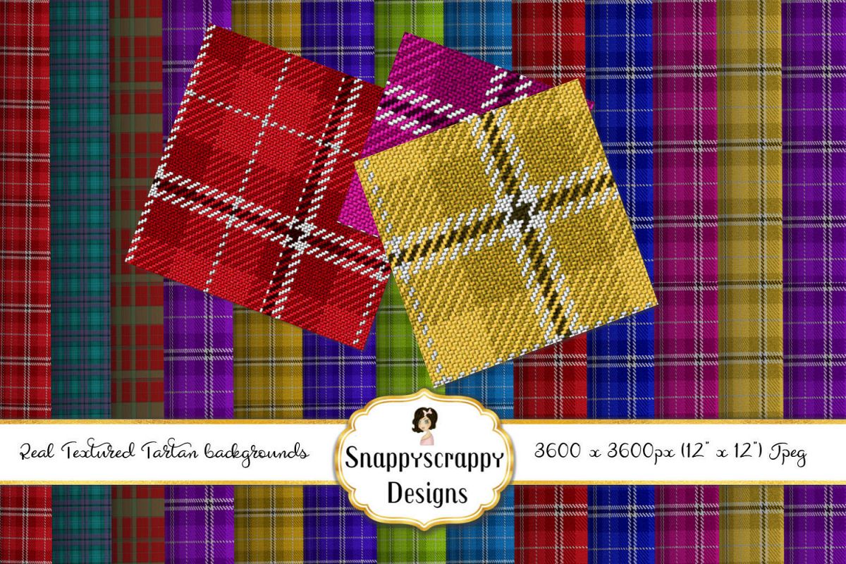 Textured Tartan Background Papers example image 1
