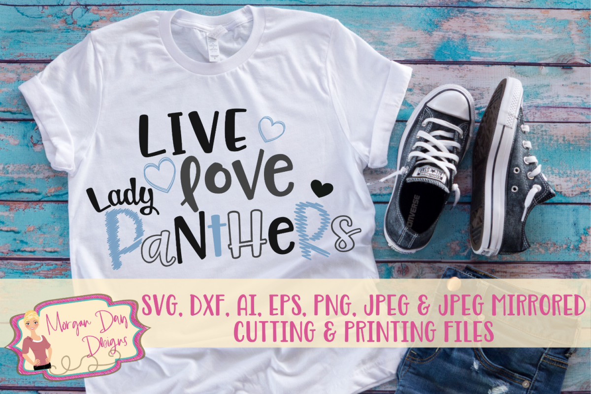 Live Love Lady Panthers SVG, DXF, AI, EPS, PNG, JPEG example image 1