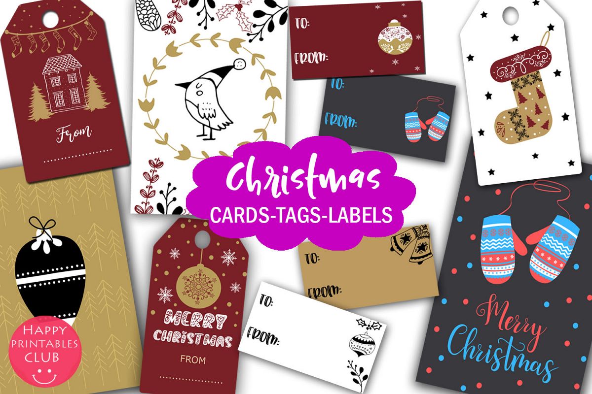 Christmas Cards-Gift Tags-Labels/Holiday Cards Tags Labels example image 1