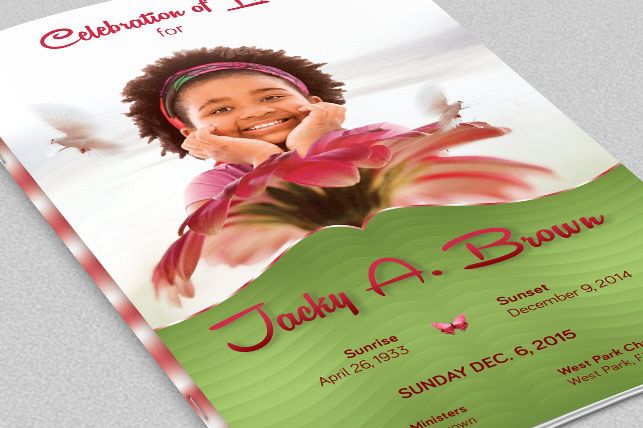 Child Funeral Program Template example image 1
