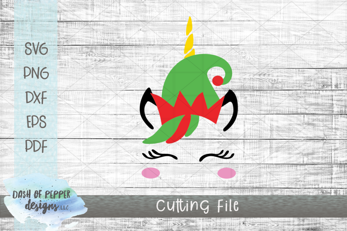 Elf Unicorn SVG - A Christmas SVG example image 1