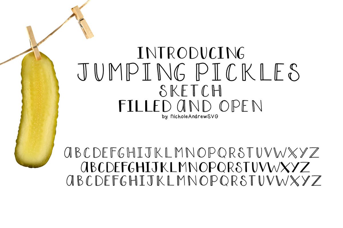 Jumping Pickles, Font trio - Open, Closed and Sketch example image 1