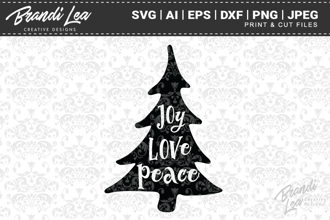 Joy Love Peace Christmas SVG Cutting Files example image 1