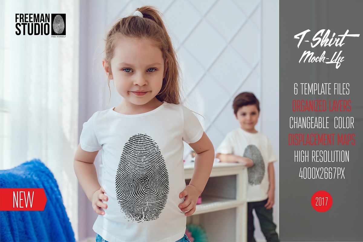 Kids T-Shirt Mock-Up Vol.4 2017 example image 1