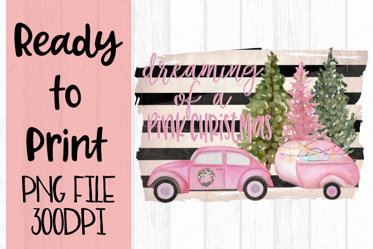 Dreaming of a Pink Christmas Ready to Print example image 1