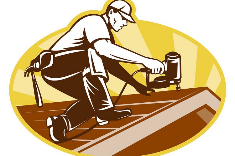 Roofer Roofing Worker Working on Roof example image 1