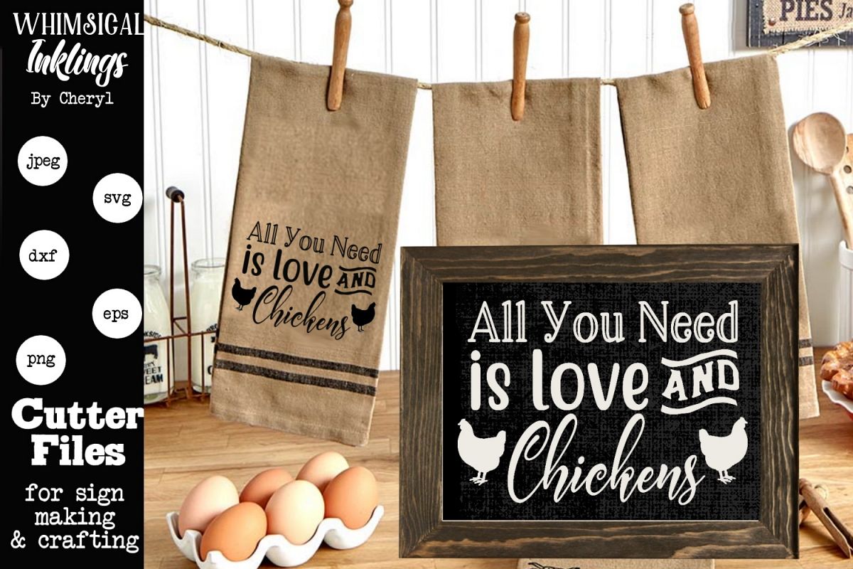 Love and Chickens SVG example image 1