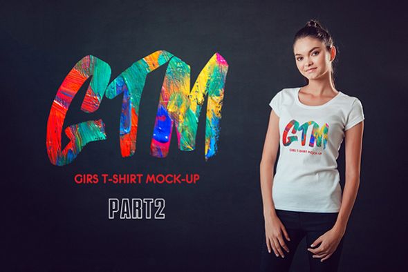 Women's T-shirts Mock-Up Vol 2 example image 1