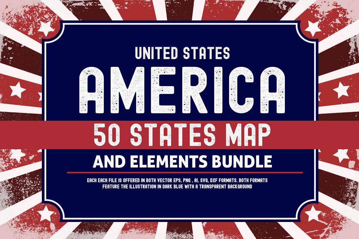 US States 4th July design Element svg example image 1