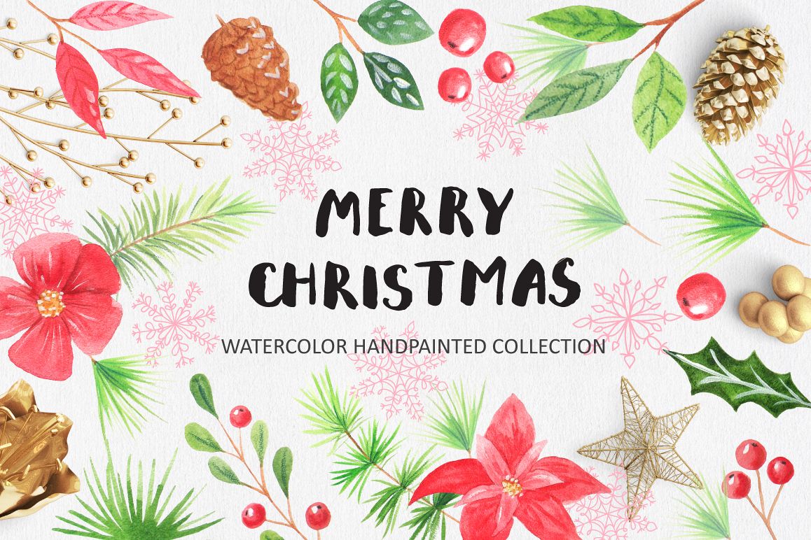 Watercolor Christmas Design Pack example image 1