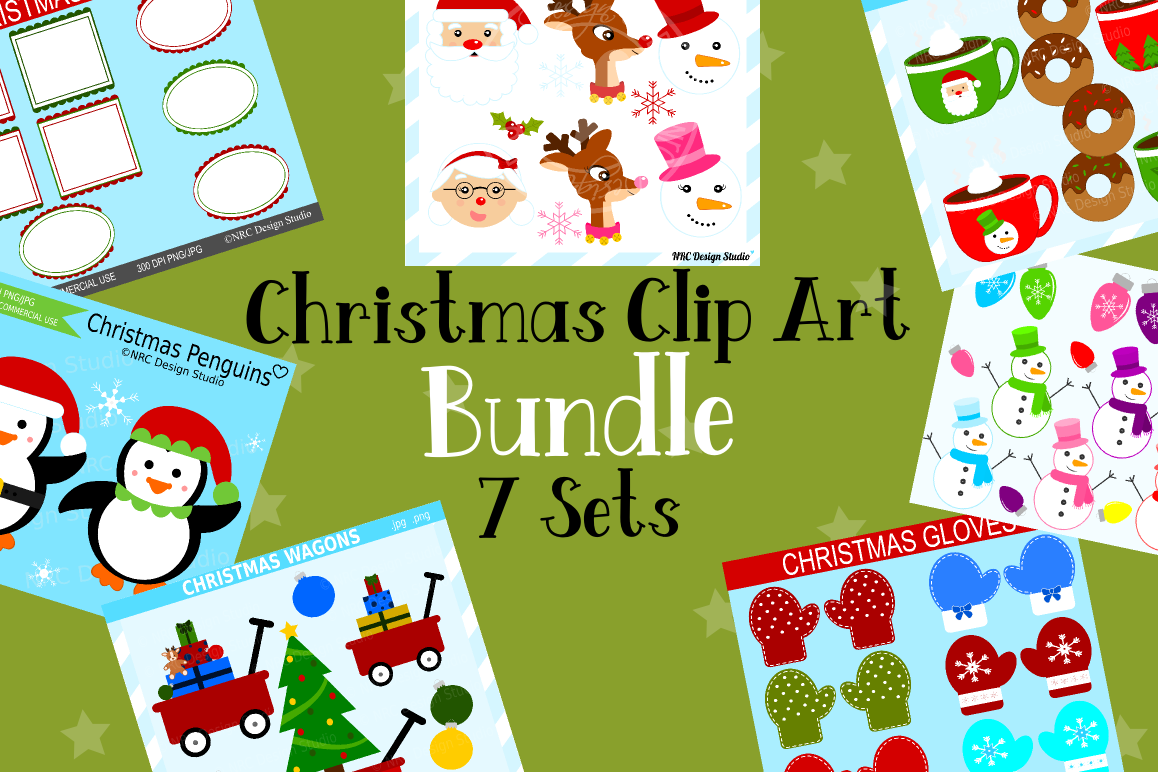 Christmas Clipart Graphics Bundle, Illustrations, Clipart example image 1