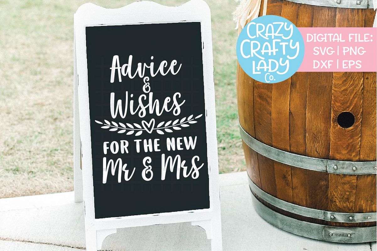 Advice & Wishes for New Mr & Mrs SVG DXF EPS PNG Cut File example image 1