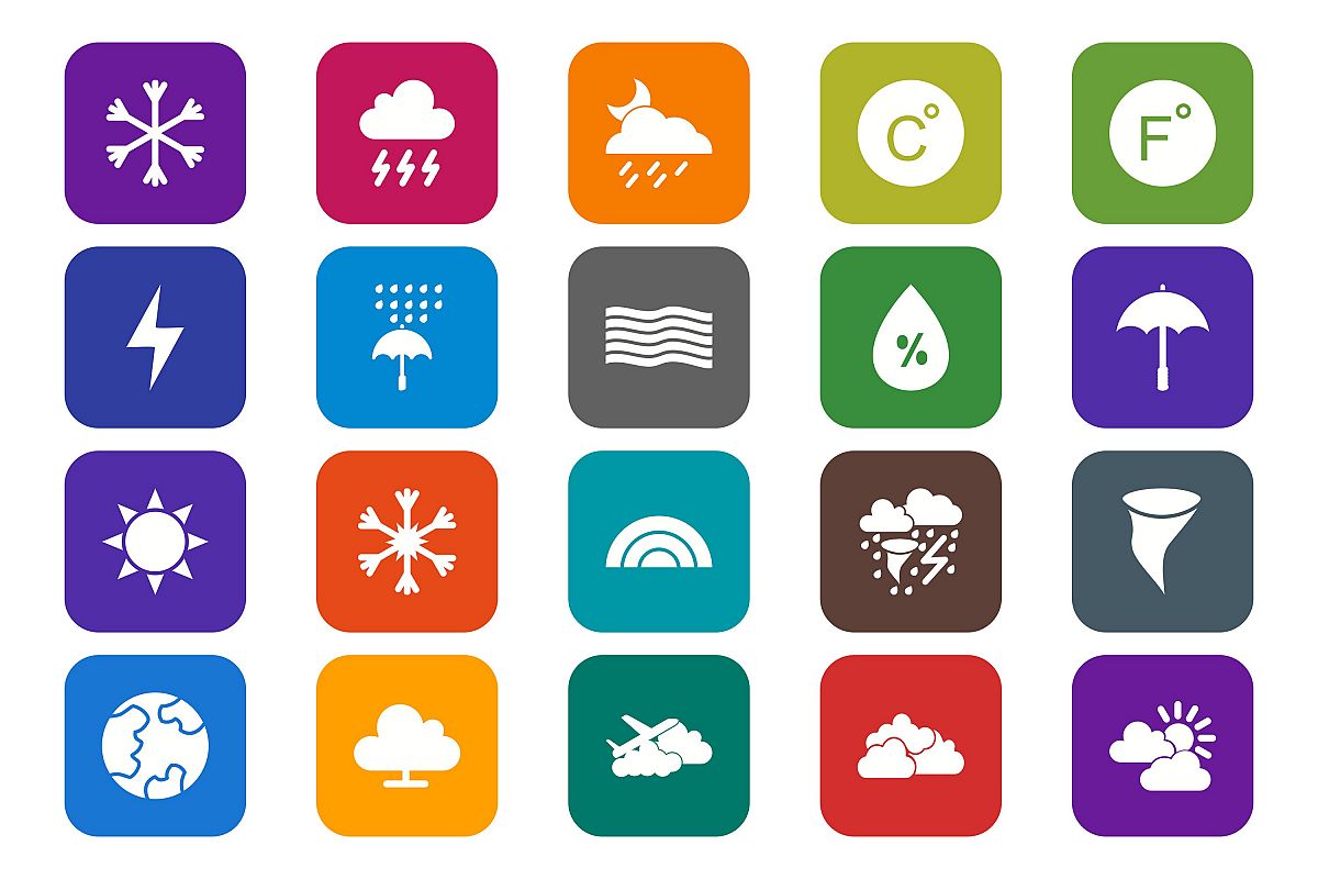 Set Of Weather And Season Icons example image 1