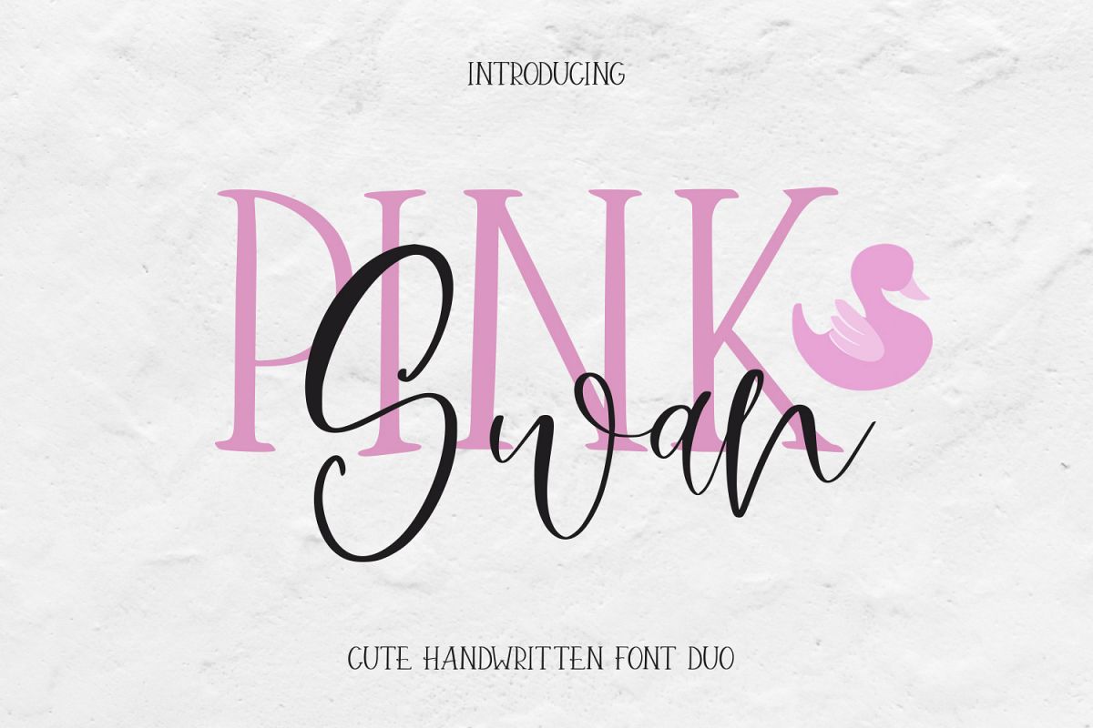 Pink Swan Font Duo example image 1