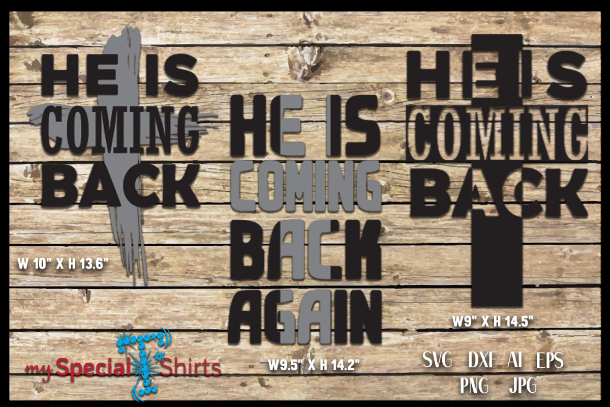 HE IS COMING BACK, Easter, Cross SVG, DFX, EPS example image 1
