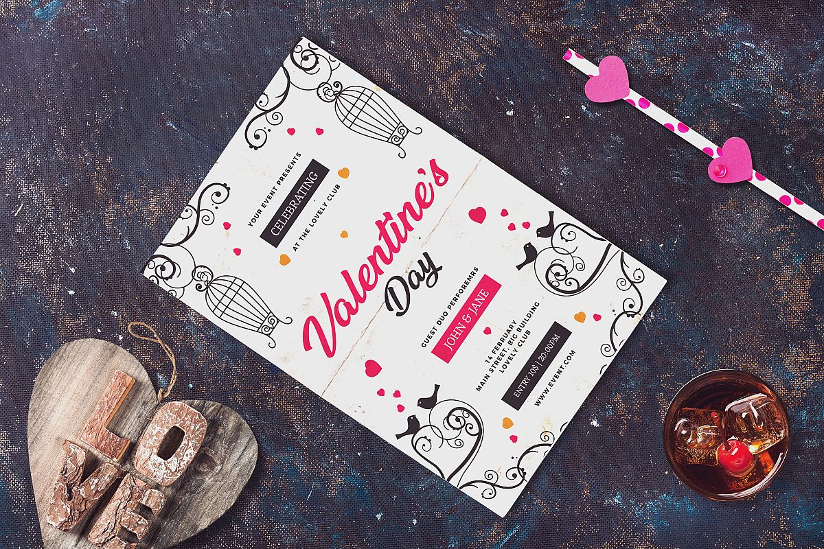 Valentine Invitation Card Mock-up #4 example image 1