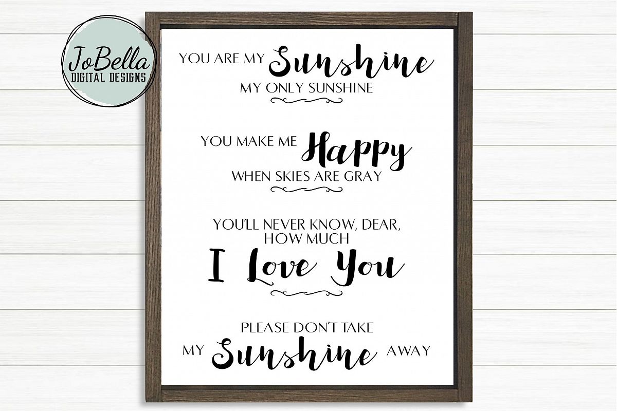 Kids Room SVG & Printable - You Are My Sunshine example image 1